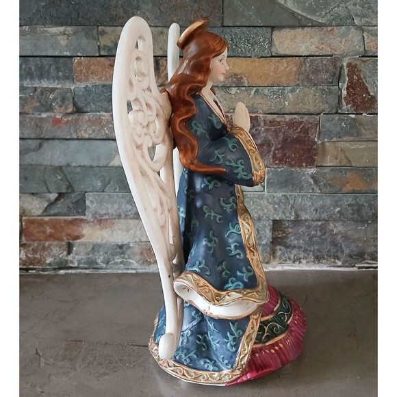 St. Nicholas Square Praying Angel Porcelain Musical Figurine Statue Holiday Deco - Picture 6 of 11